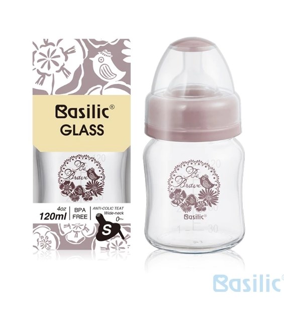 ∥Basilic貝喜力克∥ 防脹氣玻璃寬口小奶瓶 ( 120ml )