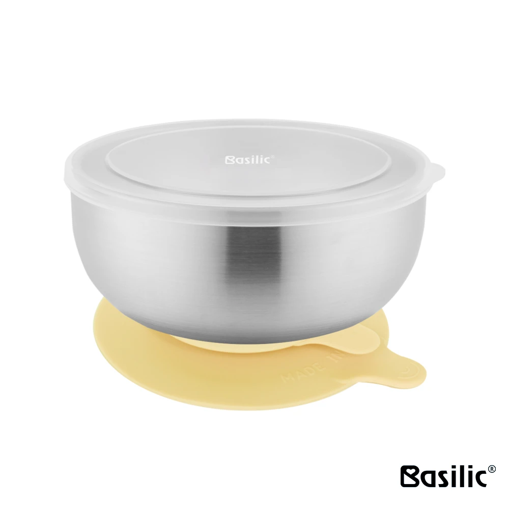 ∥Basilic貝喜力克∥ 不鏽鋼雙層隔熱吸盤碗 280ML