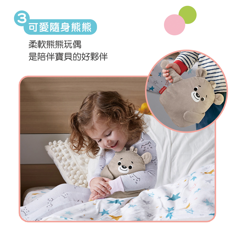 ∥費雪 Fisher-Price∥ 安撫小熊奶瓶投影夜燈