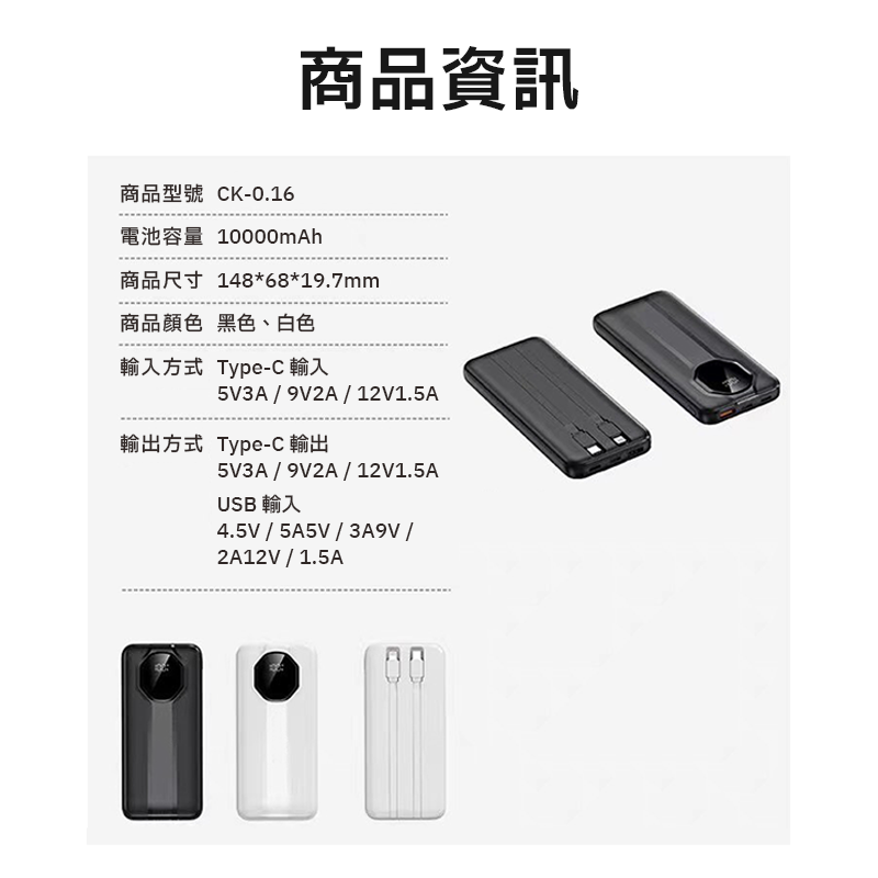 ∥嚴選3C∥ 多邊形螢幕行動電源