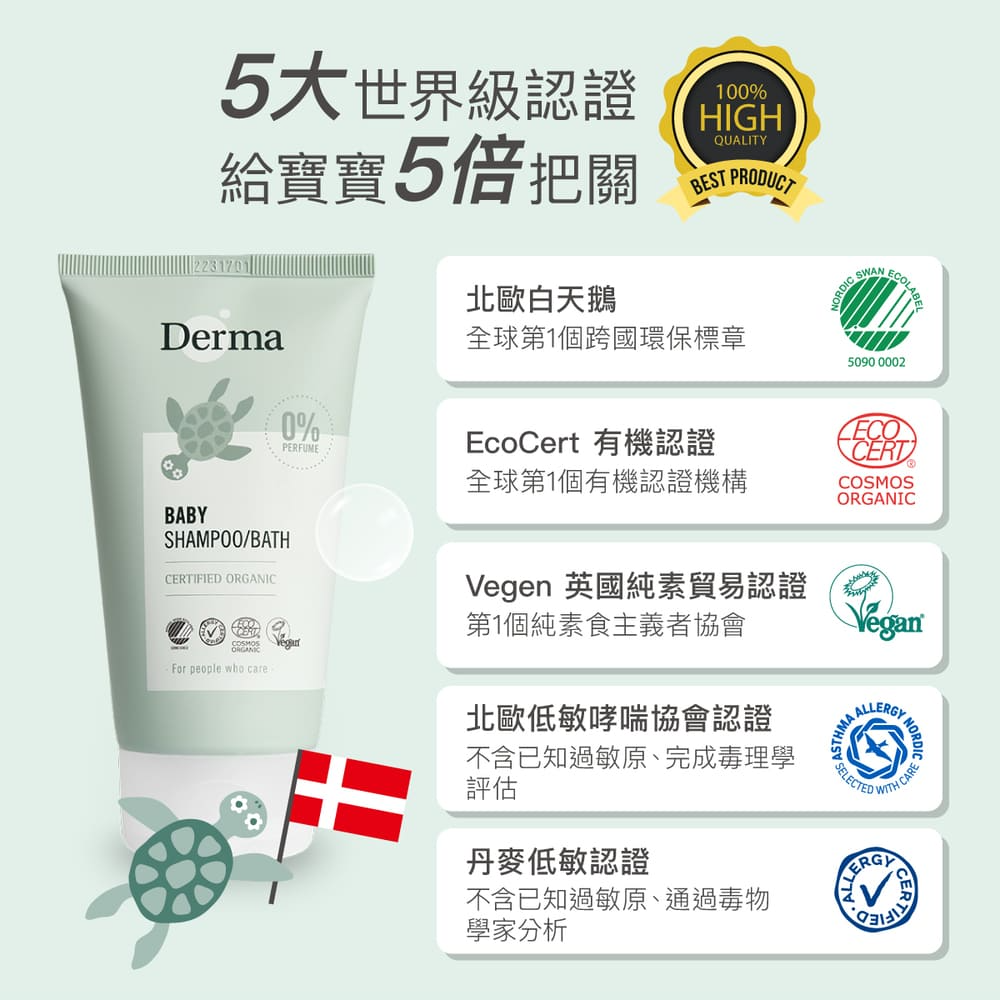 ∥丹麥德瑪 Derma∥ 有機寶寶系列 洗髮沐浴露