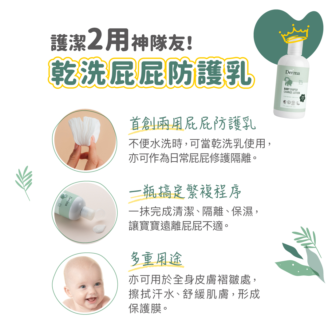 ∥丹麥德瑪 Derma∥ 寶寶乾洗屁屁防護乳250mL