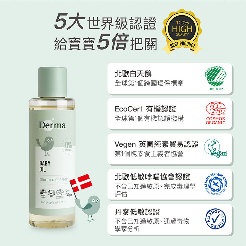 ∥丹麥德瑪 Derma∥ 寶寶有機沐浴按摩油150mL