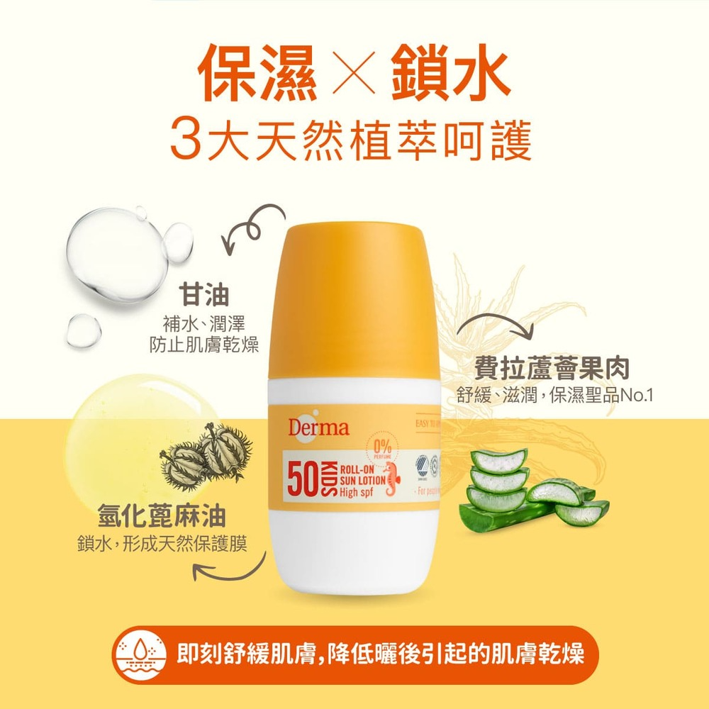 ∥丹麥德瑪 Derma∥ 兒童滾珠防水防曬乳50mL