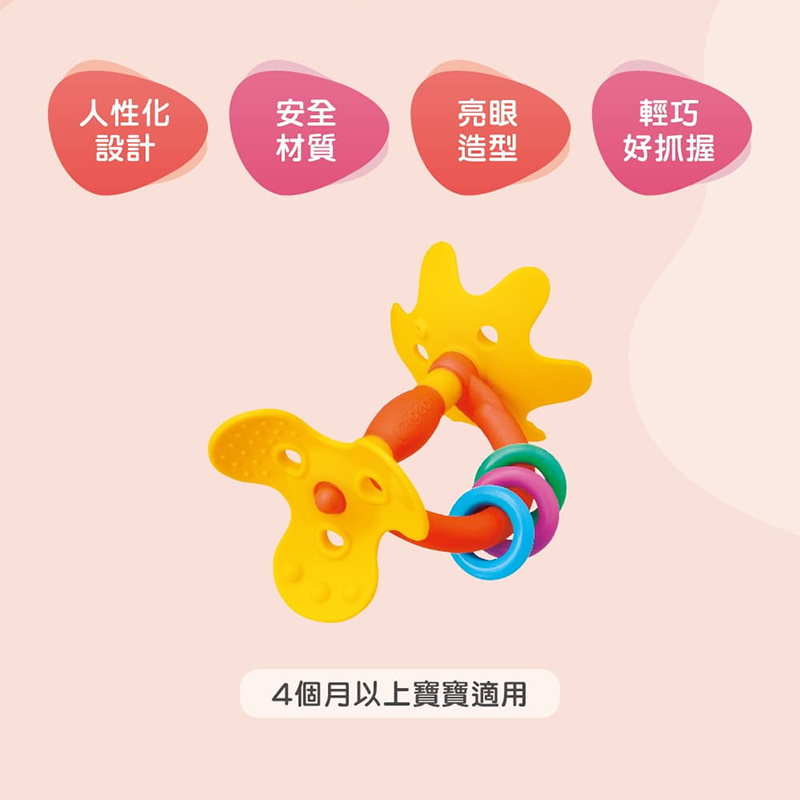 ∥貝親 Pigeon∥ 唇齒訓練器-牙齒咬環／綠色小花