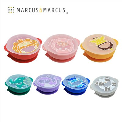 ∥Marcus & Marcus∥ 動物樂園幼兒自主學習吸盤碗含蓋 (七款任選)