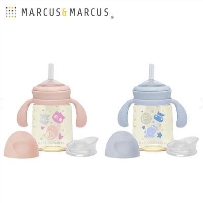 ∥Marcus&Marcus∥ PPSU 2合1訓練水杯套組 (180ml/300ml) 吸管配件/直飲嘴配件