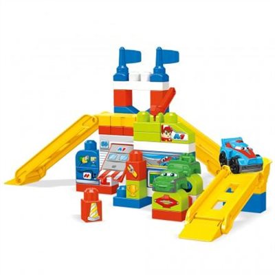 ∥費雪 Fisher-Price∥ 美高大積木賽車車庫情景套裝
